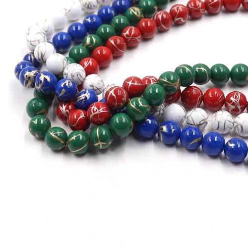 Fashion Glass Beads Round DIY 10mm Sold Per Approx 38 cm Strand