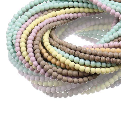 Fashion Glass Beads, Round, DIY, more colors for choice, 4mm, 100PCs/Strand, Sold By Strand