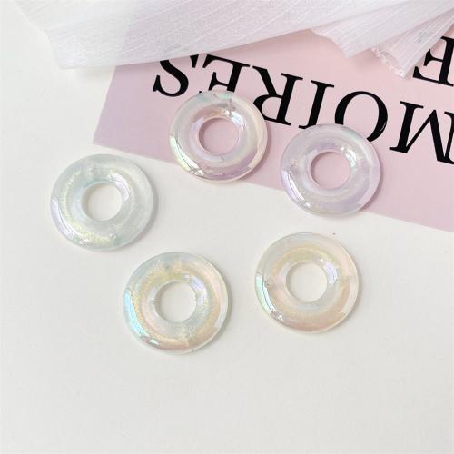 Plated Acrylic Beads, Round, UV plating, for woman, more colors for choice, Size :30mm, inner diameter :12mm., Approx 100PCs/Bag, Sold By Bag