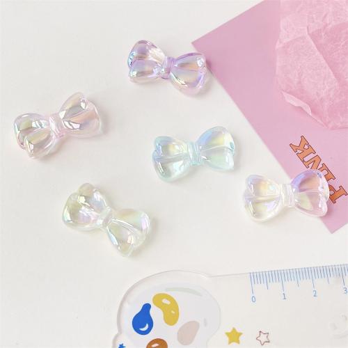 Plated Acrylic Beads, Bowknot, UV plating, for woman, more colors for choice, 16x29mm, Approx 200PCs/Bag, Sold By Bag