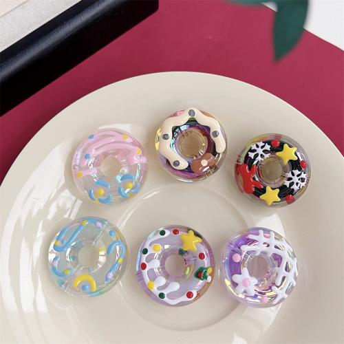 Plated Acrylic Beads, Round, UV plating, DIY & different designs for choice, more colors for choice, Size :29mm, inner diameter :8mm., Approx 100PCs/Bag, Sold By Bag