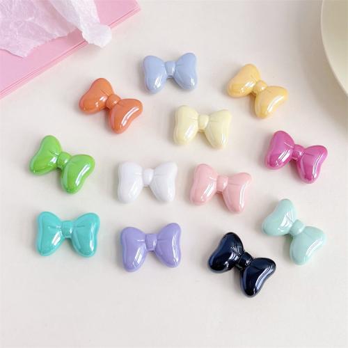 Plated Acrylic Beads, Bowknot, UV plating, DIY, more colors for choice, 29x21mm, Approx 100PCs/Bag, Sold By Bag