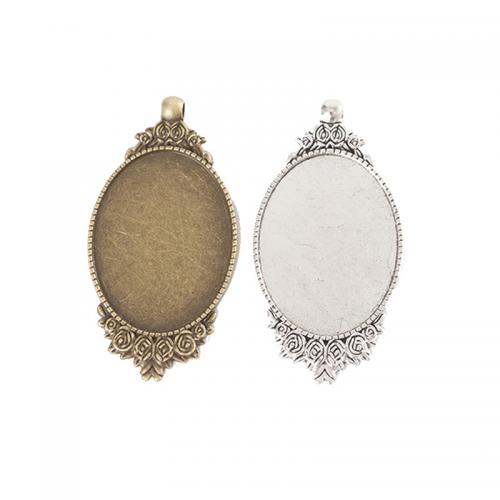 Zinc Alloy Pendant Cabochon Setting Flat Oval plated DIY nickel lead & cadmium free Approx Sold By Bag