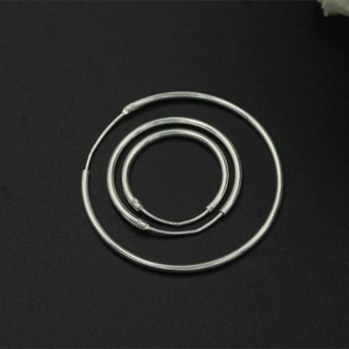 925 Sterling Silver earring hoop component, DIY & different size for choice, nickel, lead & cadmium free, Sold By Pair