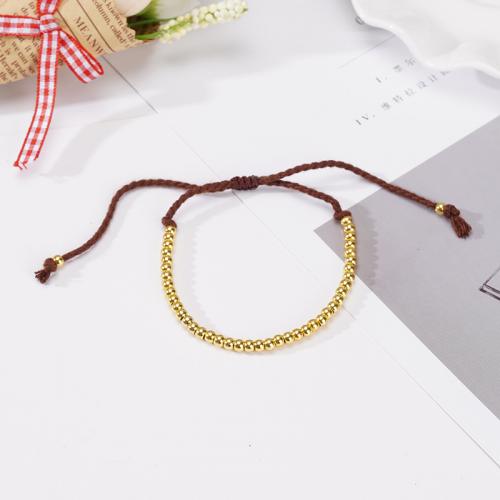 Tibetan Style Bracelet, with Korean Waxed Cord, Quarter Tila, plated, Adjustable & Unisex, more colors for choice, Length:Approx 15 cm, Sold By PC