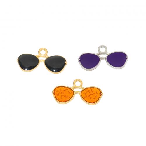 Zinc Alloy Enamel Pendants Glasses gold color plated DIY Approx Sold By Bag