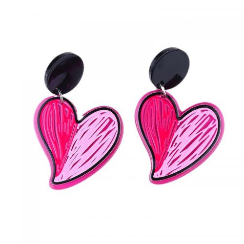 Acrylic Jewelry Earring, painted, fashion jewelry & different styles for choice & for woman, 47x30mm, Sold By Pair