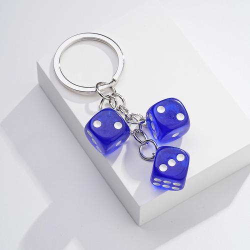 Zinc Alloy Key Clasp with Acrylic Dice Unisex nickel lead & cadmium free Sold By PC