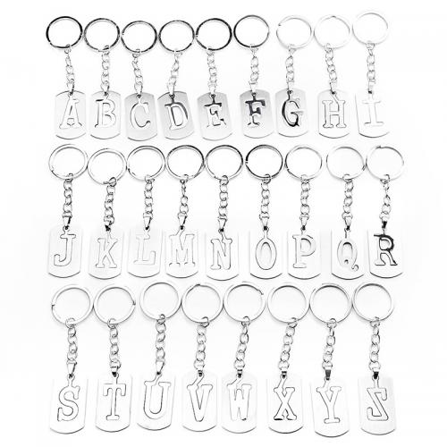 Tibetan Style Key Clasp, 304 Stainless Steel, Alphabet Letter, Unisex & different styles for choice, original color, nickel, lead & cadmium free, 108x30mm, Sold By PC