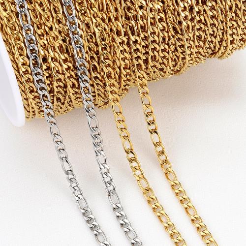 Stainless Steel Necklace Chain, 304 Stainless Steel, DIY & different size for choice, more colors for choice, nickel, lead & cadmium free, 1m/Bag, Sold By Bag