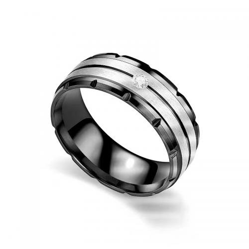 Strass roestvrij staal vinger ring, 304 roestvrij staal, mode sieraden & verschillende grootte voor keus & voor de mens & met strass, meer kleuren voor de keuze, nikkel, lood en cadmium vrij, Verkocht door PC
