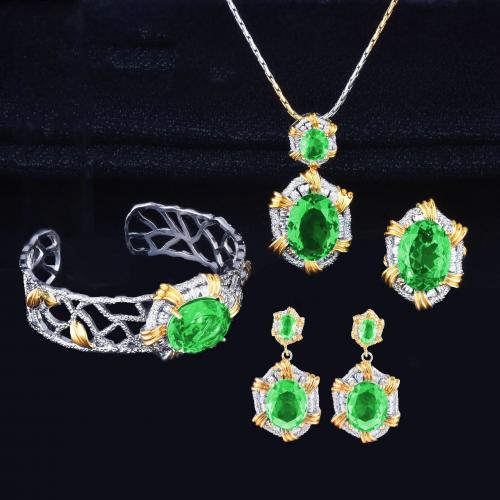 Sárgaréz Jewelry Set, galvanizált, különböző stílusokat a választás & a nő & strasszos, Által értékesített PC
