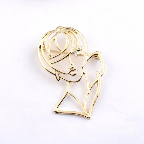 Zinc Alloy Brooch Face plated for woman & with rhinestone & hollow Sold By PC