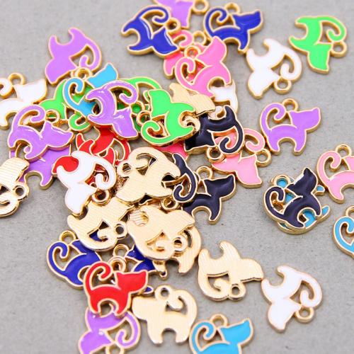 Tibetan Style Enamel Pendants, Cat, KC gold color plated, DIY, mixed colors, nickel, lead & cadmium free, Approx 100PCs/Bag, Sold By Bag