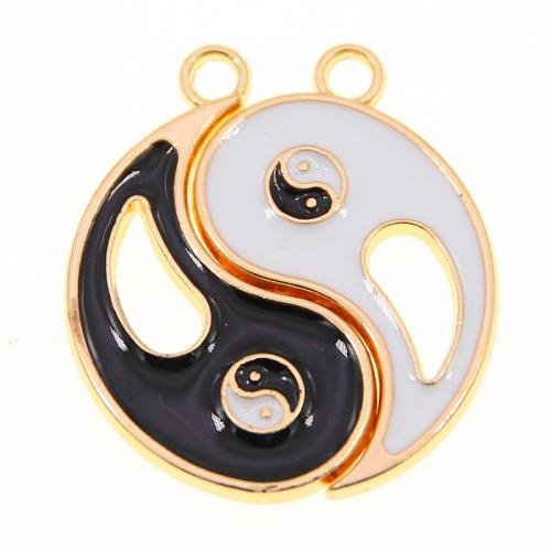 Zinc Alloy Enamel Pendants gold color plated DIY mixed colors nickel lead & cadmium free Sold By Pair