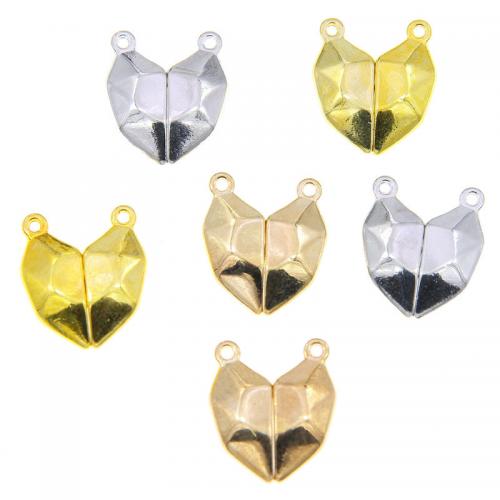 Tibetan Style Heart Pendants, with Magnet, plated, DIY & double-hole, more colors for choice, nickel, lead & cadmium free, Approx 100PCs/Bag, Sold By Bag