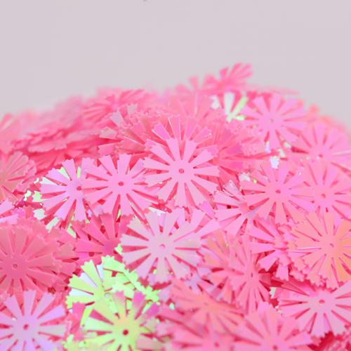 Plastic Sequin, PVC Plastic, Flower, DIY, more colors for choice, 15mm, Sold By Bag