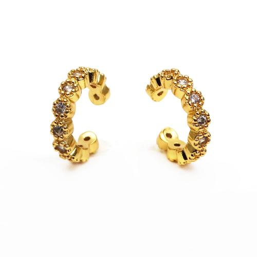 Cubic Zirconia Micro Pave Brass Earring Shoes gold color plated micro pave cubic zirconia nickel lead & cadmium free Sold By Pair