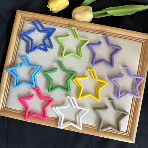 Acrylic Jewelry Earring, Star, stoving varnish, fashion jewelry & for woman, more colors for choice, nickel, lead & cadmium free, 68mm, Sold By Pair