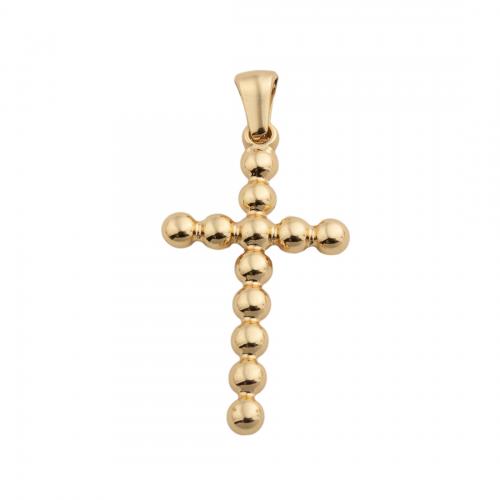 Stainless Steel Cross Pendants 304 Stainless Steel plated DIY golden Approx 2.4mm Sold By PC