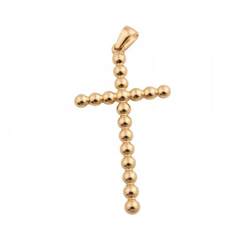 Stainless Steel Cross Pendants, 304 Stainless Steel, plated, DIY, golden, 48x25x3mm, Hole:Approx 3.5mm, Sold By PC