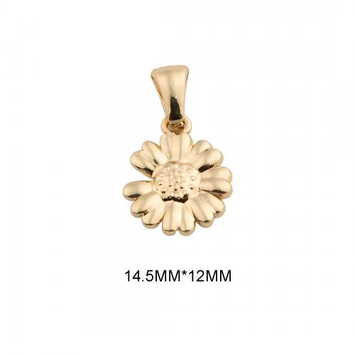 Stainless Steel Flower Pendant 304 Stainless Steel plated DIY golden Approx 3mm Sold By PC