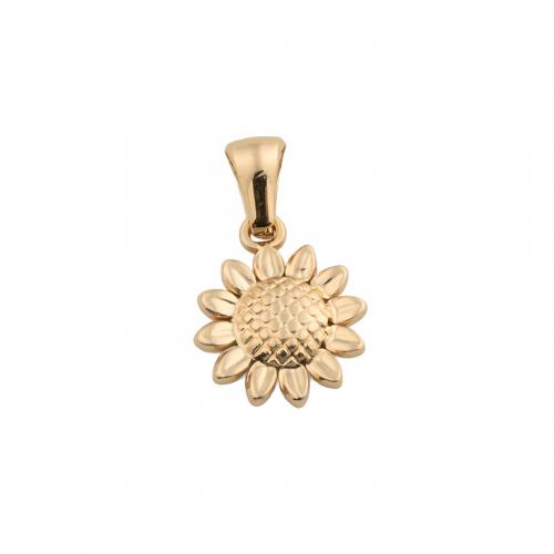Stainless Steel Flower Pendant 304 Stainless Steel plated DIY golden Approx 3.5mm Sold By PC