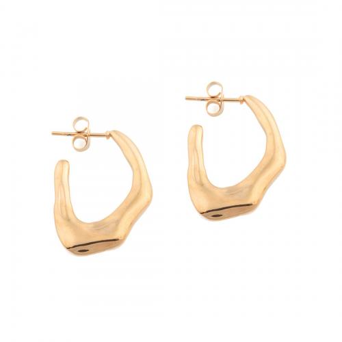 Stainless Steel Lever Back Earring, 304 Stainless Steel, plated, for woman, golden, 25x17.50x3mm, Sold By Pair