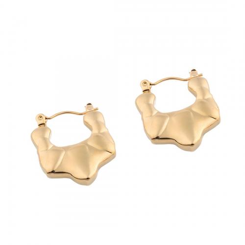 Stainless Steel Lever Back Earring, 304 Stainless Steel, plated, for woman, golden, 23x20x4mm, Sold By Pair