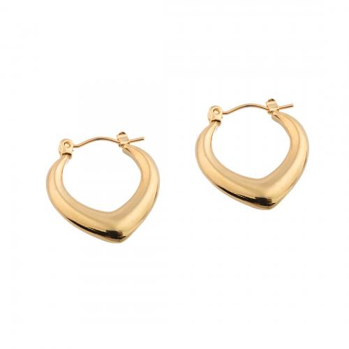 Stainless Steel Lever Back Earring, 304 Stainless Steel, plated, for woman, golden, 22x20.50x3mm, Sold By Pair