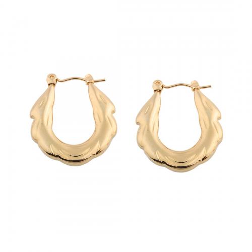 Stainless Steel Lever Back Earring, 304 Stainless Steel, plated, for woman, golden, 25.50x21x3mm, Sold By Pair