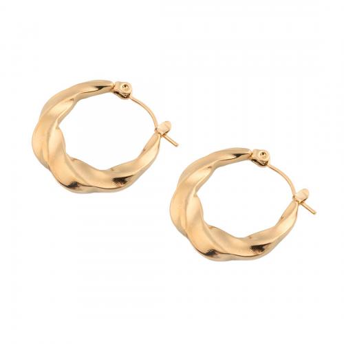 Stainless Steel Lever Back Earring, 304 Stainless Steel, plated, for woman, golden, 22.50x22x3mm, Sold By Pair