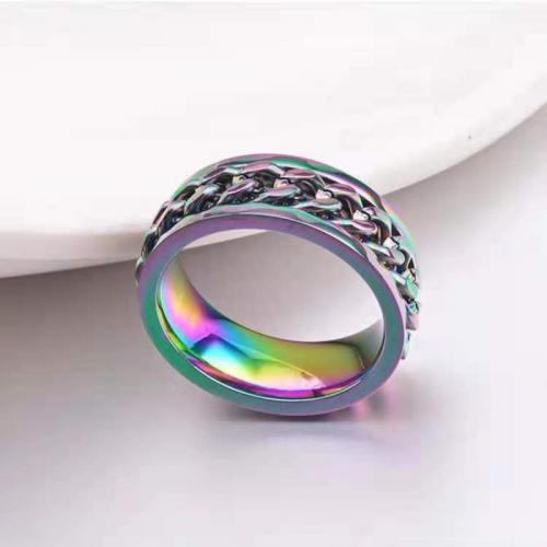 Prst prsten z nerezové oceli, 304 Stainless Steel, módní šperky & různé velikosti pro výběr & pro muže, multi-barevný, nikl, olovo a kadmium zdarma, Prodáno By PC