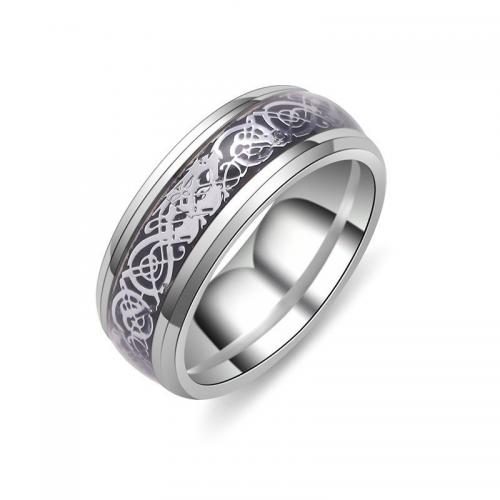 Vinger Ring in edelstaal, 304 roestvrij staal, mode sieraden & verschillende grootte voor keus & voor de mens, meer kleuren voor de keuze, nikkel, lood en cadmium vrij, Verkocht door PC