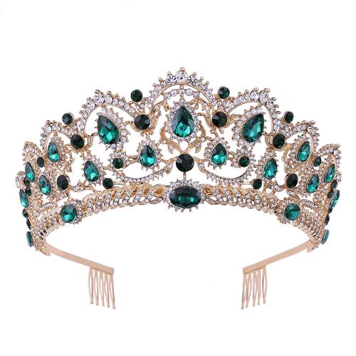 Bridal Tiaras, Tibetan Style, with Rhinestone, fashion jewelry & for woman & with rhinestone, more colors for choice, nickel, lead & cadmium free, Diameter:15 cm,Height:6.7 cm, Sold By PC