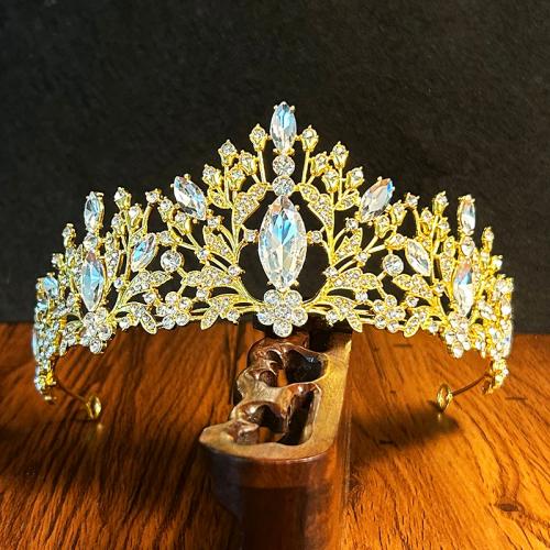 Bridal Tiaras, Tibetan Style, with Rhinestone, fashion jewelry & for woman & with rhinestone, more colors for choice, nickel, lead & cadmium free, Diameter:15 cm,Height:7 cm, Sold By PC