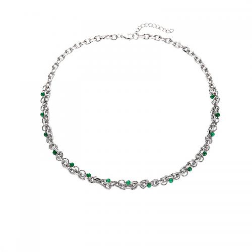 Titanium Stål Halskæde, med Plastic Pearl, poleret, forskellige stilarter for valg & for kvinde, Solgt af PC