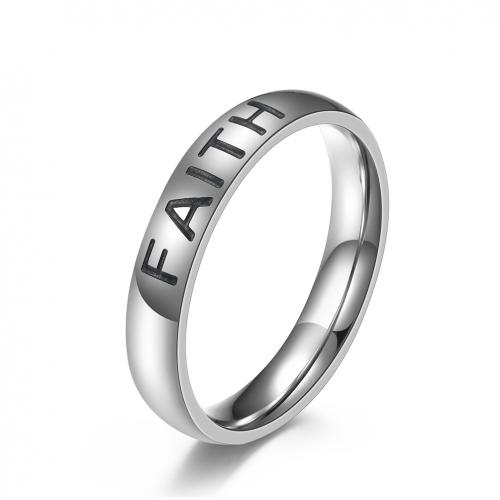 Titanium Steel Finger Ring polished fashion jewelry & Unisex  4mm Sold By PC