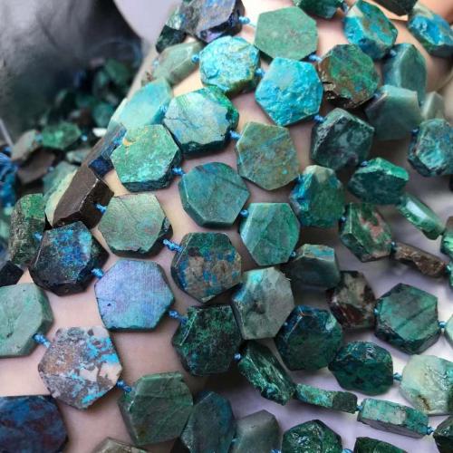 Perles turquoises, hexagone, DIY, couleurs mélangées, Length about 15-17mm, Vendu par Environ 38 cm brin