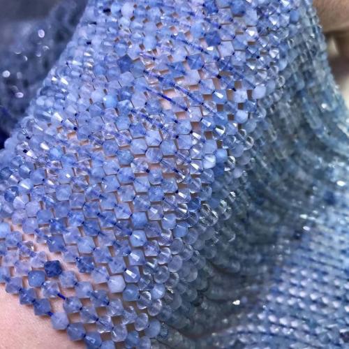 Perles bijoux en pierres gemmes, aigue-marine, Losange, DIY, bleu de mer, 4x4mm, Vendu par Environ 38 cm brin