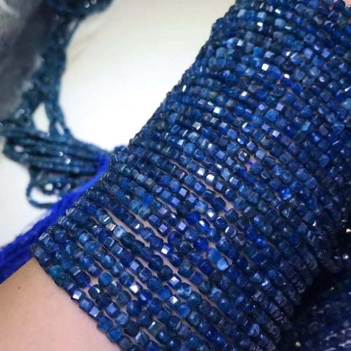 Perles bijoux en pierres gemmes, Apatites, cadre, DIY & facettes, bleu, 3x3mm, Vendu par Environ 38 cm brin