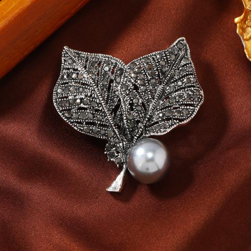 Tibetan Style Brooches, with Plastic Pearl, Unisex & different styles for choice & with rhinestone, nickel, lead & cadmium free, Approx 10PCs/Lot, Sold By Lot