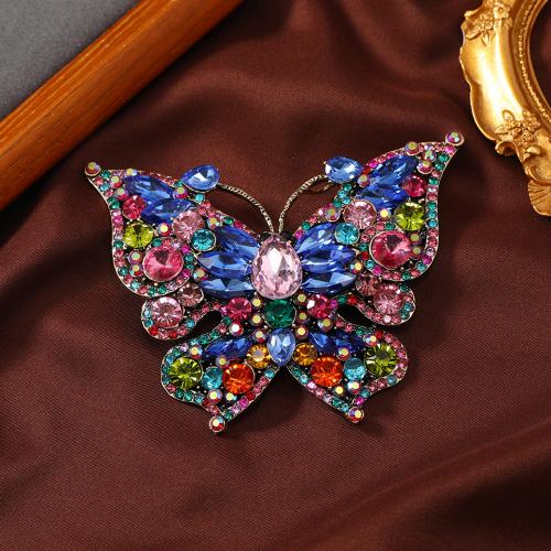Zinc Alloy Brooches Butterfly Unisex & with rhinestone nickel lead & cadmium free Approx Sold By Lot