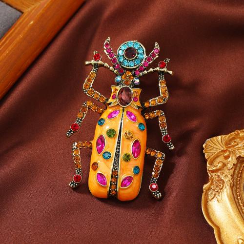 Tibetan Style Brooches, Insect, for woman & enamel & with rhinestone, more colors for choice, nickel, lead & cadmium free, 48x72mm, Approx 10PCs/Lot, Sold By Lot