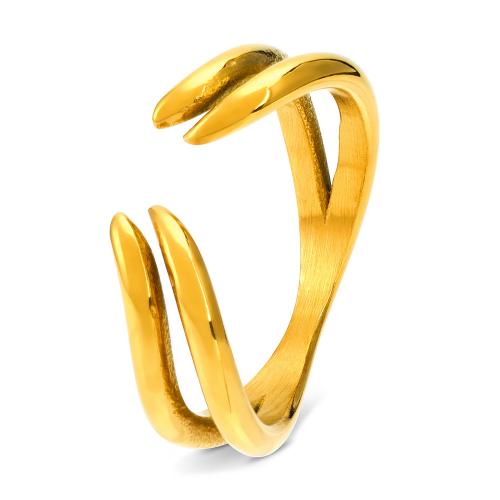 Ring Finger Titantium stali, biżuteria moda & różnej wielkości do wyboru & dla kobiety, złoty, bez zawartości niklu, ołowiu i kadmu, sprzedane przez PC