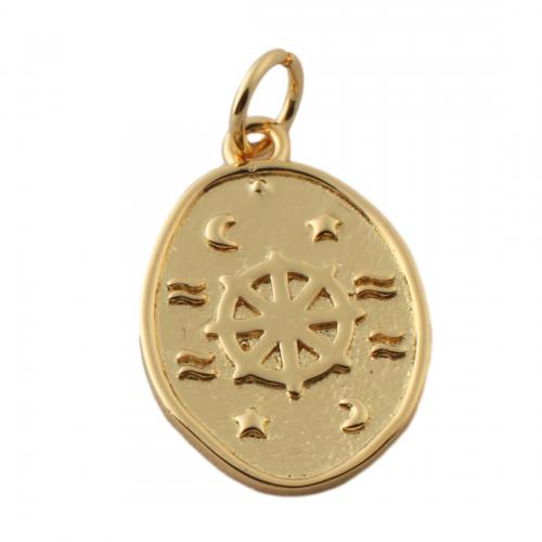 Brass Jewelry Pendants, fashion jewelry & Unisex, golden, nickel, lead & cadmium free, 18x12.50mm, Hole:Approx 3.5mm, Sold By PC