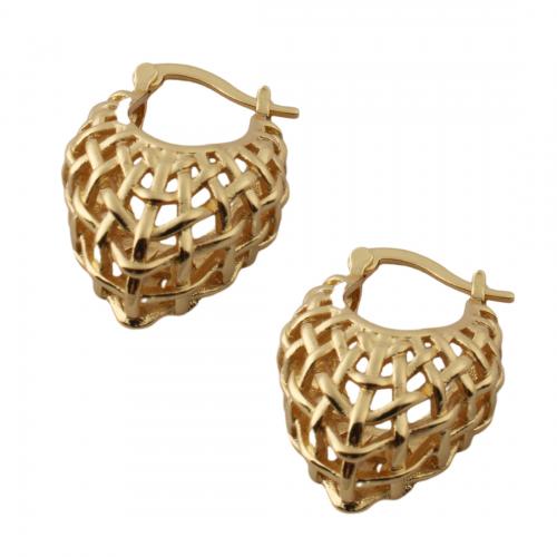 Messing Spring hoop oorbellen, mode sieraden & voor vrouw, gouden, nikkel, lood en cadmium vrij, 26x12mm, Verkocht door pair