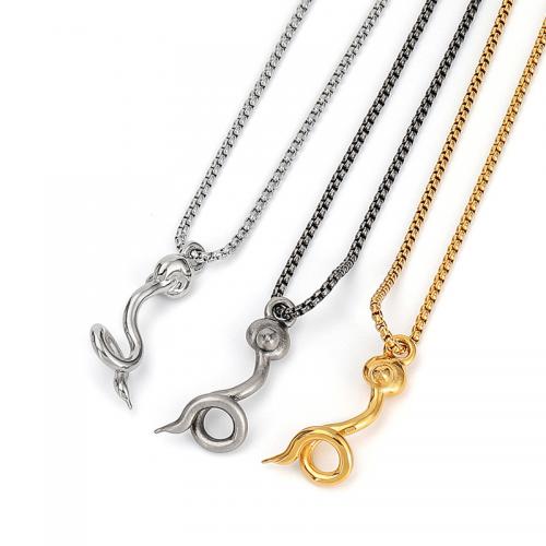 Sweater Chain Necklace, Titanium Steel, with 5cm extender chain, Snake, polished, fashion jewelry & Unisex, more colors for choice, Length:Approx 60 cm, Sold By PC