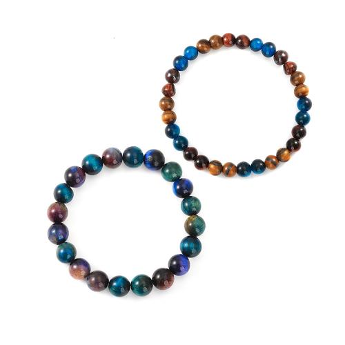 Couple Bracelet and Bangle, Agate, handmade, fashion jewelry & Unisex & different size for choice, multi-colored, Length:Approx 20 cm, Sold By PC