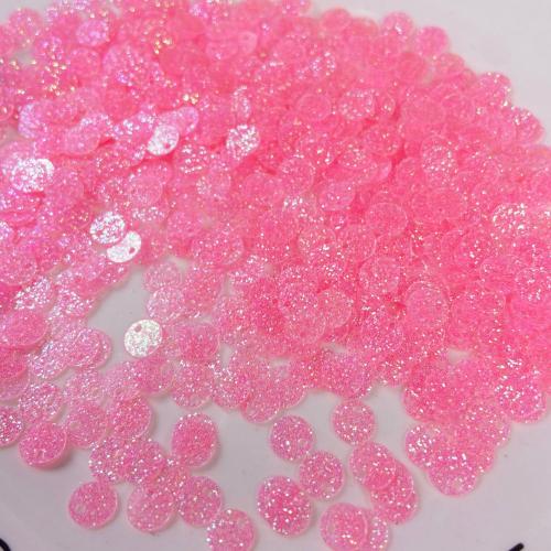 Plastic Sequin, PET, with Glitter, Flat Round, DIY, more colors for choice, 6mm, Sold By Bag